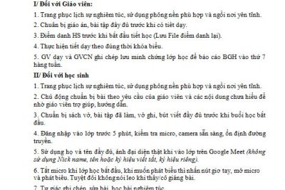 NỘI QUY HỌC ONLINE TRƯỜNG THCS EA HIU